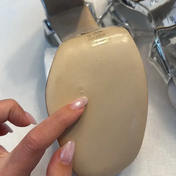 Larroudé Dolly Sandal In Silver Specchio - Picture 8 of 10